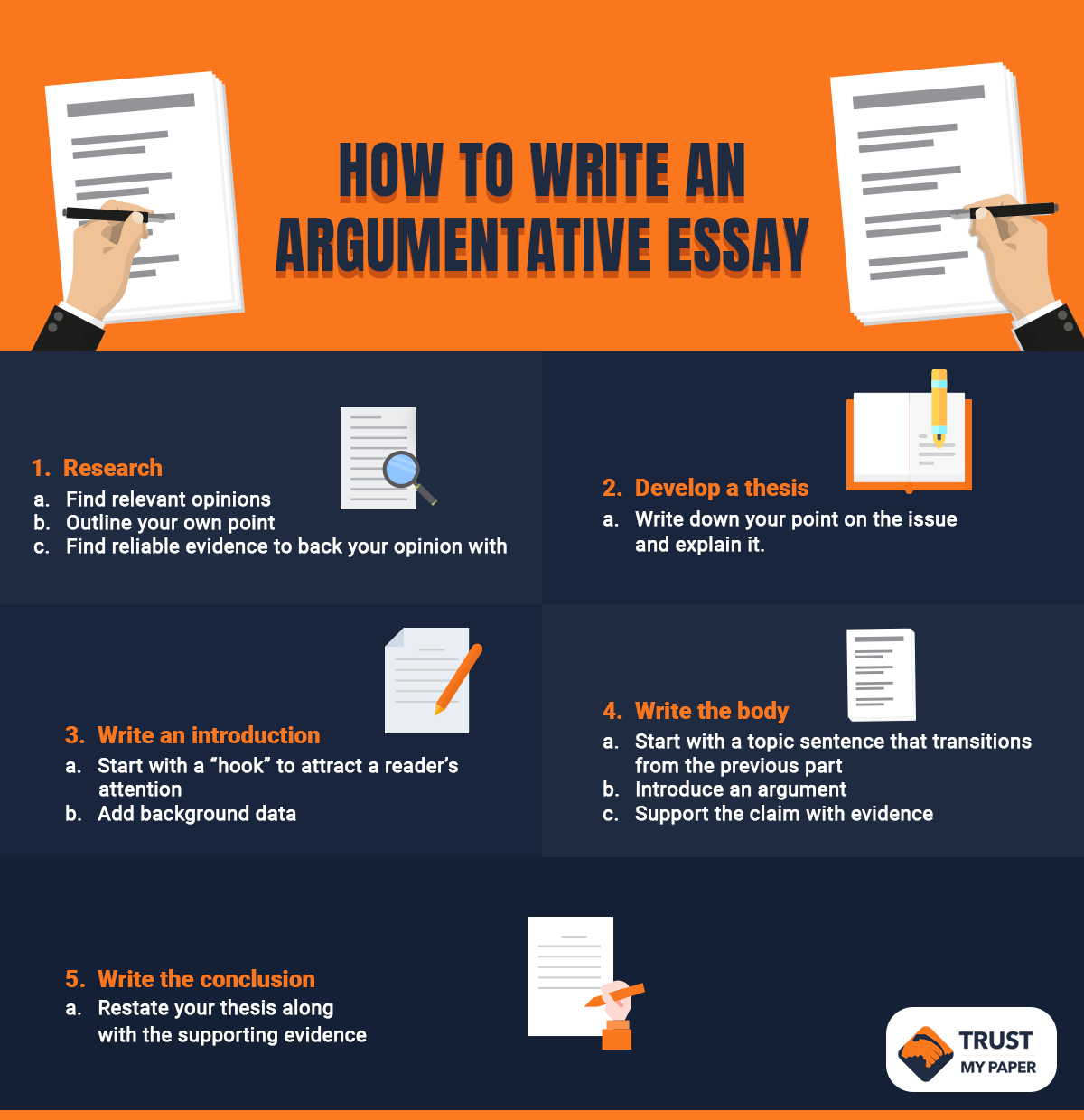 argumentative essay techniques and strategies used