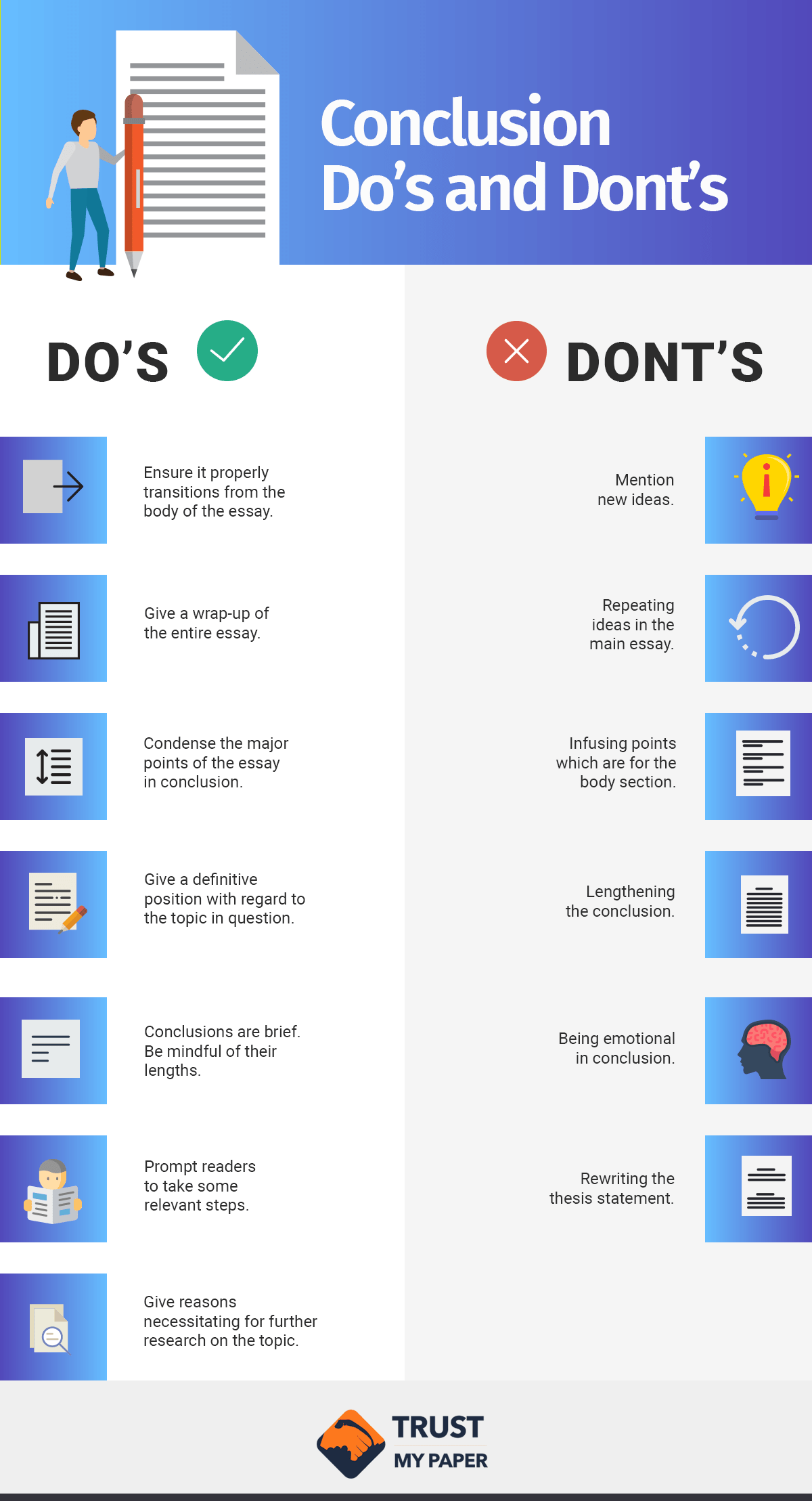 Conclusion Dos and Donts infographic